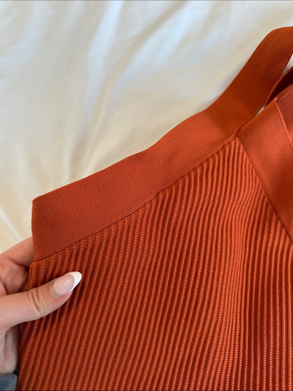Forever 21 Ribbed One-Shoulder Crop Top - Rust - Picture 3 of 3
